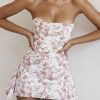 Satin Draped Tube Mini Dress
