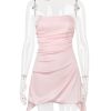 Satin Draped Tube Mini Dress