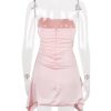Satin Draped Tube Mini Dress