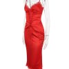 Satin Lace Trim Corset Midi Dress Satin Lace Trim Corset Midi Dress