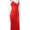 Satin Lace Trim Corset Midi Dress Satin Lace Trim Corset Midi Dress