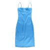 Satin Spaghetti Strap Sleeveless Backless Midi Dresses