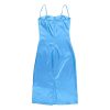 Satin Spaghetti Strap Sleeveless Backless Midi Dresses