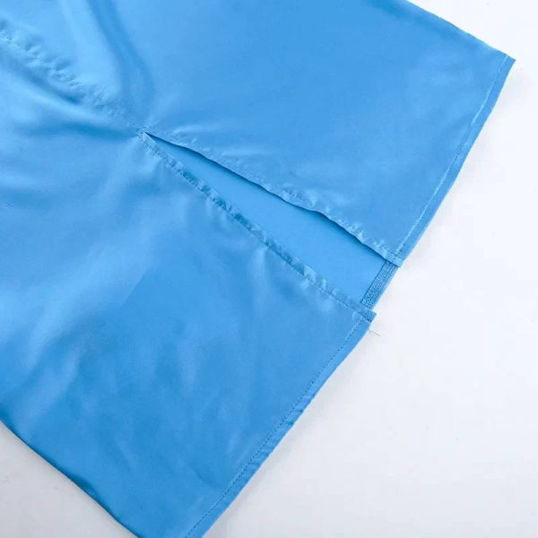 Satin Spaghetti Strap Sleeveless Backless Midi Dresses