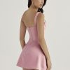 Satin Square Neck Strap Mini Dress