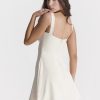 Satin Square Neck Strap Mini Dress