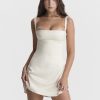 Satin Square Neck Strap Mini Dress