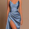 Satin Sweetheart High Side Slit Maxi Dress Satin Sweetheart High Side Slit Maxi Dress