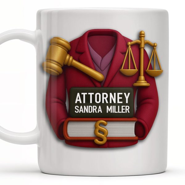 Scales Of Justice And Law Books - Personalized Custom Coffee Mug - GRAD299_MG