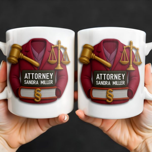 Scales Of Justice And Law Books - Personalized Custom Coffee Mug - GRAD299_MG