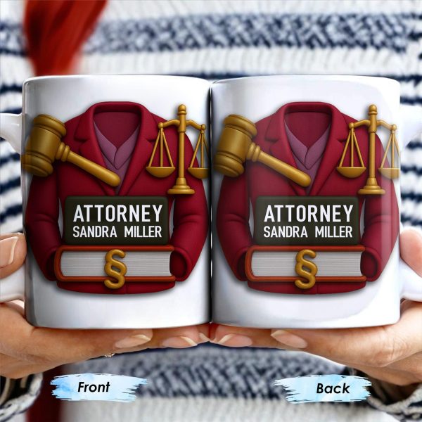 Scales Of Justice And Law Books - Personalized Custom Coffee Mug - GRAD299_MG