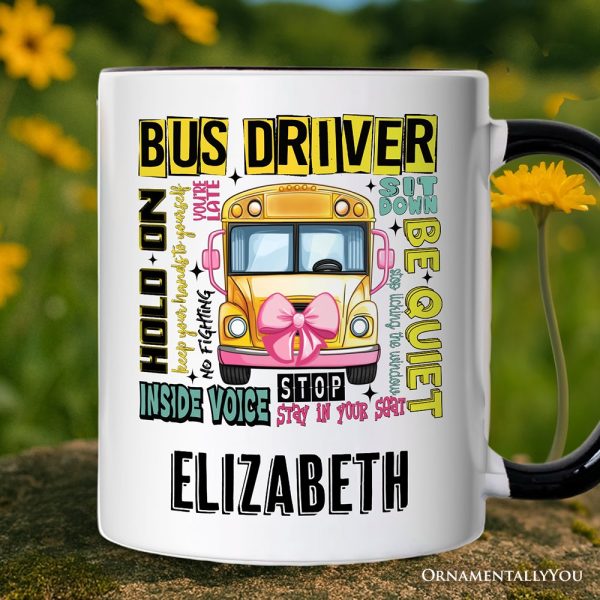 School Bus Driver Personalized Mug, Funny Back to School Occupation Gift with Custom Name School Bus Driver Personalized Mug, Funny Back to School Occupation Gift with Custom Name