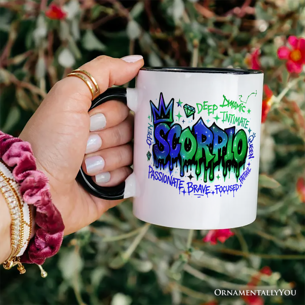 Scorpio Graffiti Zodiac Personalized Mug, Street Style Astrology Horoscope Gift with Custom Name Scorpio Graffiti Zodiac Personalized Mug, Street Style Astrology Horoscope Gift with Custom Name