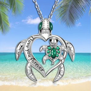 Sea Turtle Love Pendant Necklace