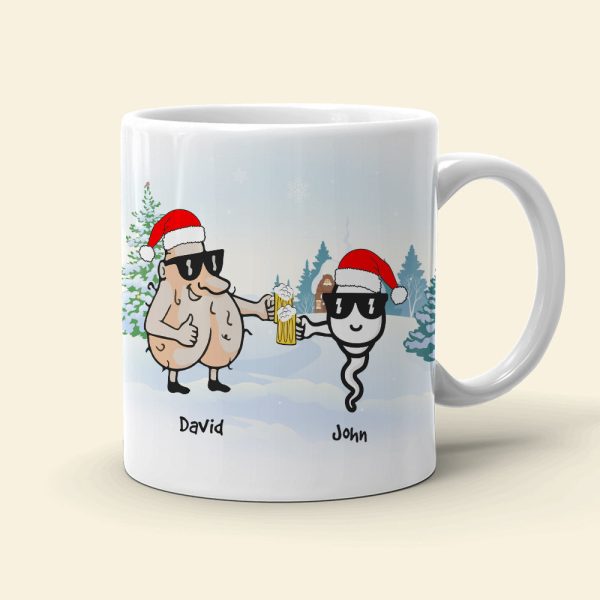 Seems Like Yesterday We Were Chillin' In Your Balls, Personalized Christmas Dad Mug, Gift For Family