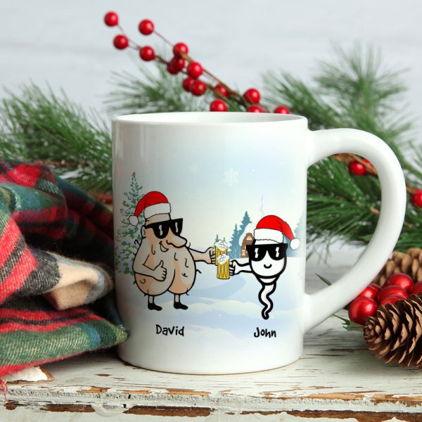 Seems Like Yesterday We Were Chillin' In Your Balls, Personalized Christmas Dad Mug, Gift For Family