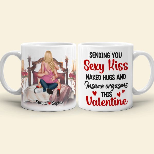 Sending You Sexy Kiss This Valentine, Personalized Coffee Mug, Funny Gift For Couple, Valentine's Gifts