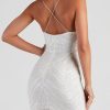 Sequin Sleeveless V-neckline Criss Cross Straps Mini Dress