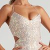 Sequin Sleeveless V-neck Open Back Mini Dress Sequin Sleeveless V-neck Open Back Mini Dress