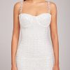 Sequin Diamante Strap Sweetheart Neck Bodycon Midi Dress