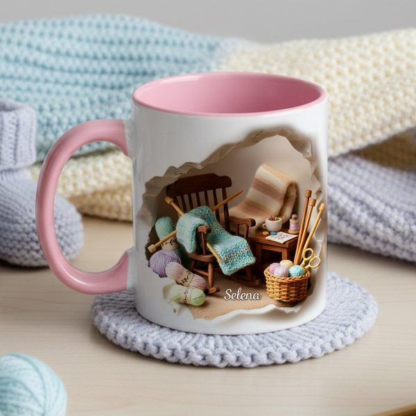 Sewing Is My Therapy - Personalized Accent Mug - Gift For Her, Grandma, Sewing Lovers | NL122