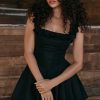 Sexy Ruffle Square Neck Frilled Fit and Flare Drop Waist Summer Mini Sundress - Black Sexy Ruffle Square Neck Frilled Fit and Flare Drop Waist Summer Mini Sundress - Black