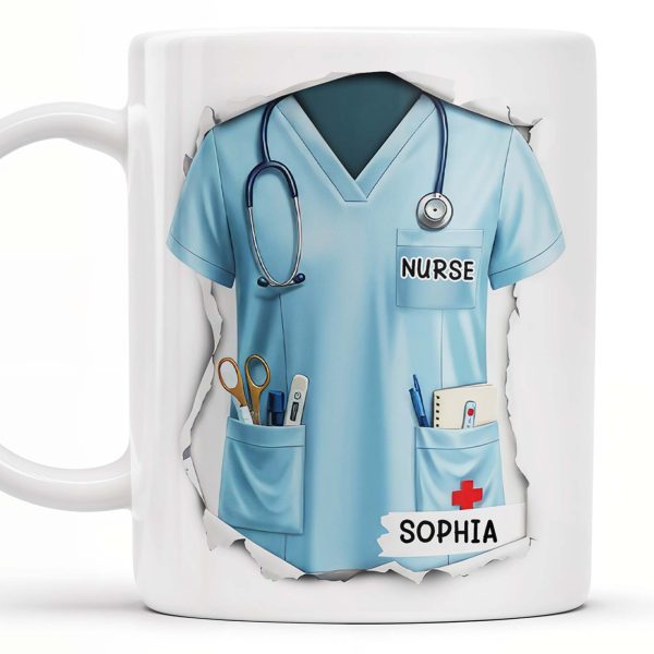 She Believed She Could So She Worked Her Ass Off & She Did, Stethoscope - Personalized Custom Coffee Mug - NUR011_MG