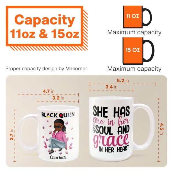 She Has Fire In Her Soul - Personalized Mug - Birthday Gift For Sista, Black Woman - Sassy Girls She Has Fire In Her Soul - Personalized Mug - Birthday Gift For Sista, Black Woman - Sassy Girls