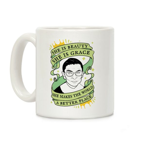 She Is Beauty, She is Grace RBG Coffee Mug She Is Beauty, She is Grace RBG Coffee Mug