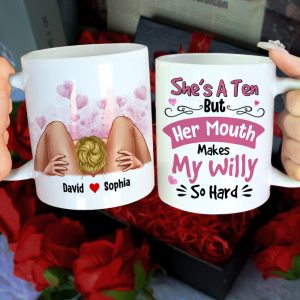 She's Is A Ten Personalized Funny Coffee Mug, Couple Gift