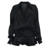 Shirt Lose Long Sleeve Frill Micro Mini Dress Shirt Lose Long Sleeve Frill Micro Mini Dress