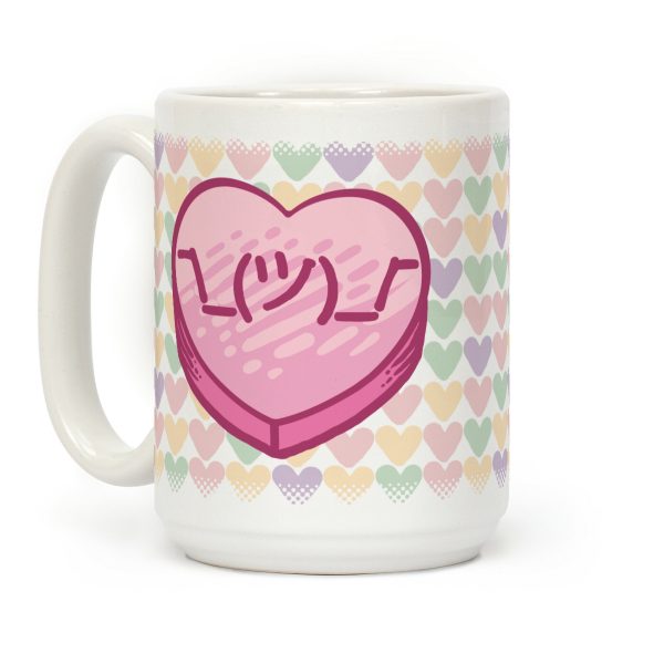 Shrug Emoticon Conversation Heart Coffee Mug Shrug Emoticon Conversation Heart Coffee Mug