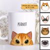 Simple Fluffy Cat Half Face Gift For Cat Lover Personalized Mug Simple Fluffy Cat Half Face Gift For Cat Lover Personalized Mug