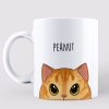 Simple Fluffy Cat Half Face Gift For Cat Lover Personalized Mug Simple Fluffy Cat Half Face Gift For Cat Lover Personalized Mug