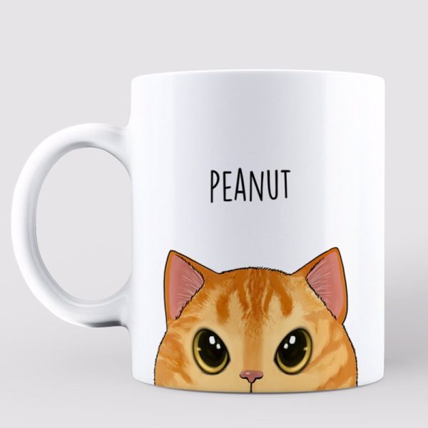 Simple Fluffy Cat Half Face Gift For Cat Lover Personalized Mug Simple Fluffy Cat Half Face Gift For Cat Lover Personalized Mug
