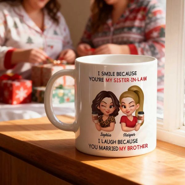 Sister-in-Law Mug with Cute Cartoon Art, playful coffee joke, cozy morning sips, a unique gift for your sister-in-law Sister-in-Law Mug with Cute Cartoon Art, playful coffee joke, cozy morning sips, a unique gift for your sister-in-law