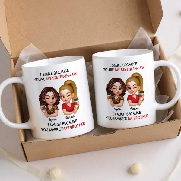 Sister-in-Law Mug with Cute Cartoon Art, playful coffee joke, cozy morning sips, a unique gift for your sister-in-law Sister-in-Law Mug with Cute Cartoon Art, playful coffee joke, cozy morning sips, a unique gift for your sister-in-law