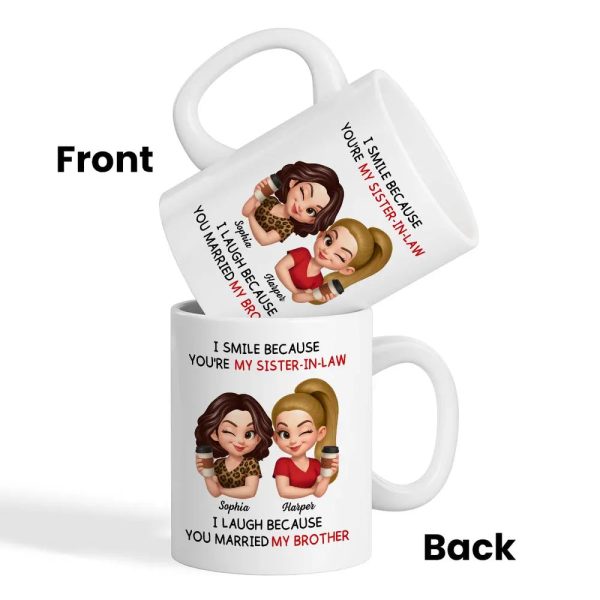 Sister-in-Law Mug with Cute Cartoon Art, playful coffee joke, cozy morning sips, a unique gift for your sister-in-law Sister-in-Law Mug with Cute Cartoon Art, playful coffee joke, cozy morning sips, a unique gift for your sister-in-law