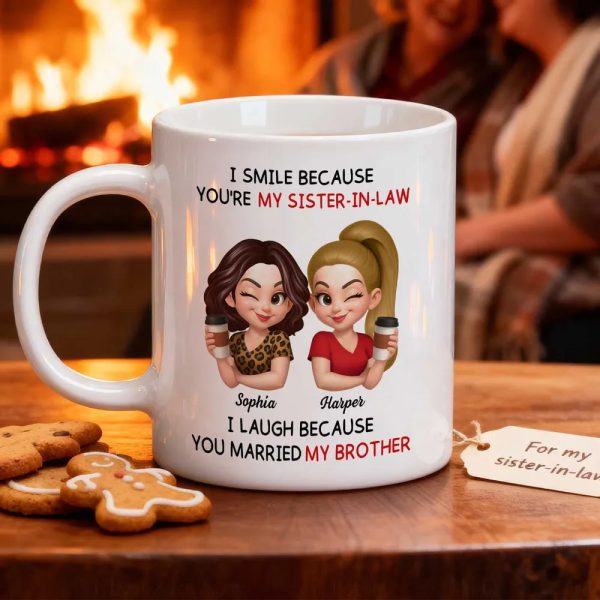 Sister-in-Law Mug with Cute Cartoon Art, playful coffee joke, cozy morning sips, a unique gift for your sister-in-law Sister-in-Law Mug with Cute Cartoon Art, playful coffee joke, cozy morning sips, a unique gift for your sister-in-law