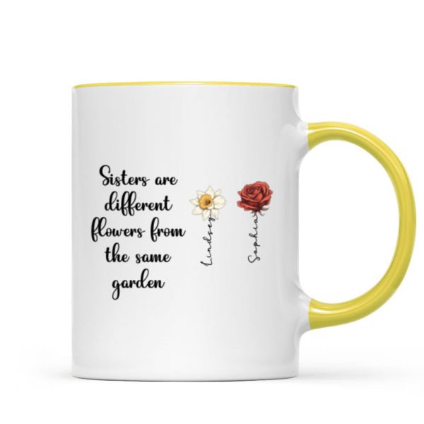 Sisters Are Diffrent Flowers From The Same Garden Personalized Mug, Long Distance Togetherness Birthday Christmas Gift For Sisters, Siblings Sisters Are Diffrent Flowers From The Same Garden Personalized Mug, Long Distance Togetherness Birthday Christmas Gift For Sisters, Siblings