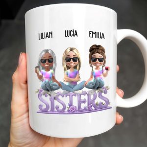 Sisters, Avatars And Flowers - Personalized Custom Coffee Mug - BST160_MG