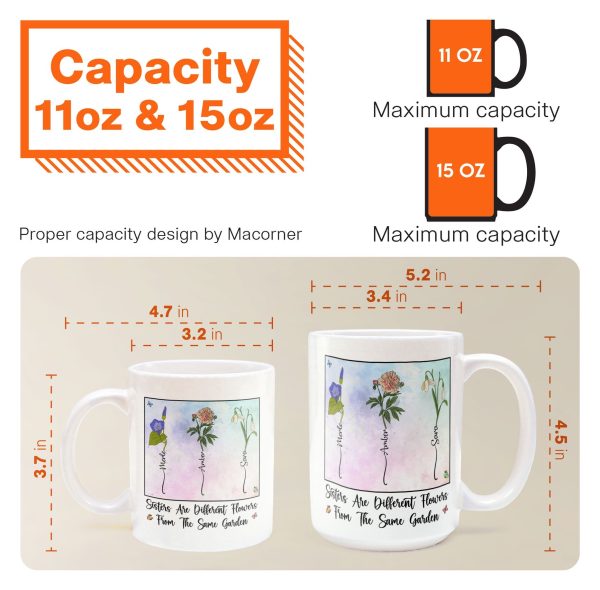 Sisters Different Flowers From The Same Garden - Personalized Mug Sisters Different Flowers From The Same Garden - Personalized Mug