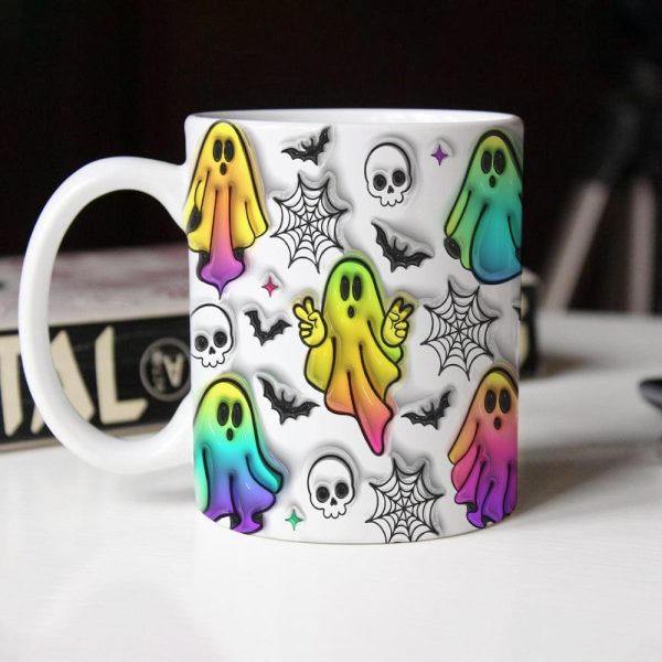 Skull Bat And Spooky Vibes Halloween Personalized Gift Mug HO82 891340