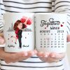 Skyline Doll Couple Hugging Kissing Calendar Anniversary Date Personalized Mug Skyline Doll Couple Hugging Kissing Calendar Anniversary Date Personalized Mug