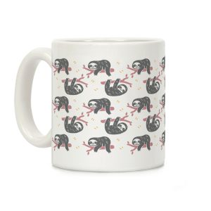 Sloth Dusty Rose Boho Pattern Coffee Mug