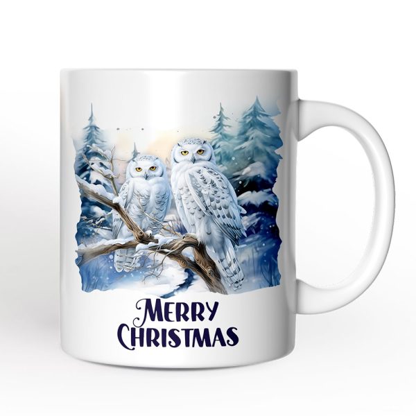 Snowy Owl Personalized Mug, Grand Arctic Majesty Christmas Gift With Custom Name and Date Snowy Owl Personalized Mug, Grand Arctic Majesty Christmas Gift With Custom Name and Date