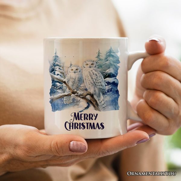 Snowy Owl Personalized Mug, Grand Arctic Majesty Christmas Gift With Custom Name and Date Snowy Owl Personalized Mug, Grand Arctic Majesty Christmas Gift With Custom Name and Date