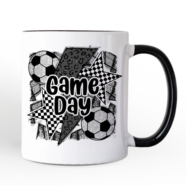 Soccer Game Day Personalized Mug, Coquette Sports Mom Fan Gift with Custom Name Soccer Game Day Personalized Mug, Coquette Sports Mom Fan Gift with Custom Name