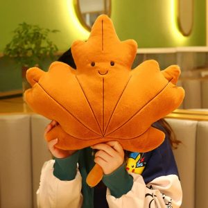 Soft Leaf Plush Pillow Decorative Cushion