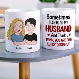 Sometimes I Look At My Husband Personalized White Mug - 04natn300523hh